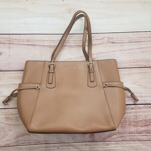 Michael Kors‎ Tote Bag Womens Large Brown Shoulder Purse Gold Hardware Pockets